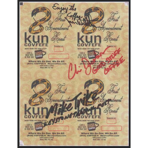 8kun Coffee Uncut Bag/Carton Label Sheet - with QG watermark